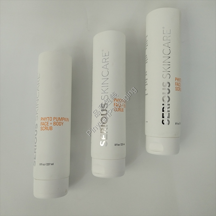 D50 237ml Face+Body Scrub Cream PE (Soft Touch Effect) Cosmetic Tube with Flip-top Cap