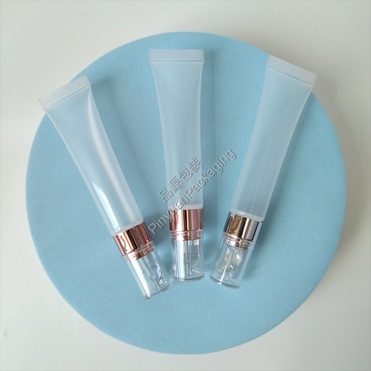 D19 15ml Lip Balm Eye Cream PE Transparent Cosmetic Tube with Soft Silicone Applicator