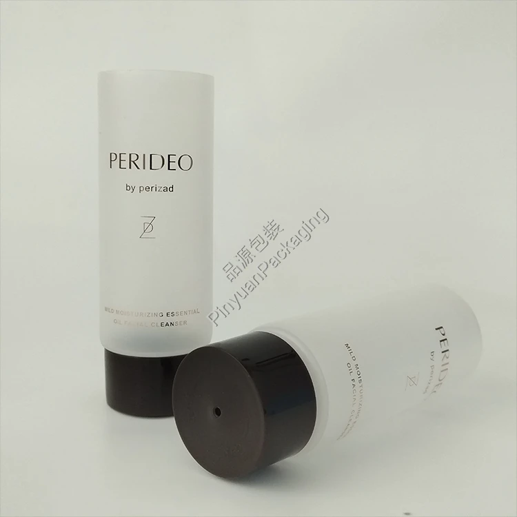 D50 150g Facial Cleanser Transparent PE Cosmetic Tube with Twist-top Dispensing Cap