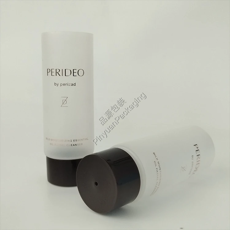 D50 150g Facial Cleanser Transparent PE Cosmetic Tube with Twist-top Dispensing Cap