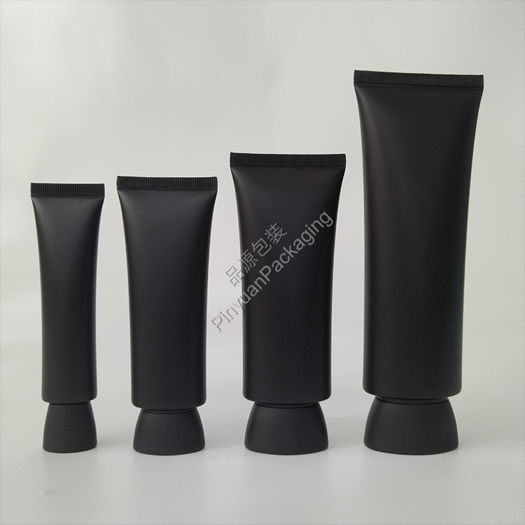 D22/D30/D35/D40 Skincare Lotion Black PE Cosmetic Tube with Bowl-shaped Cap