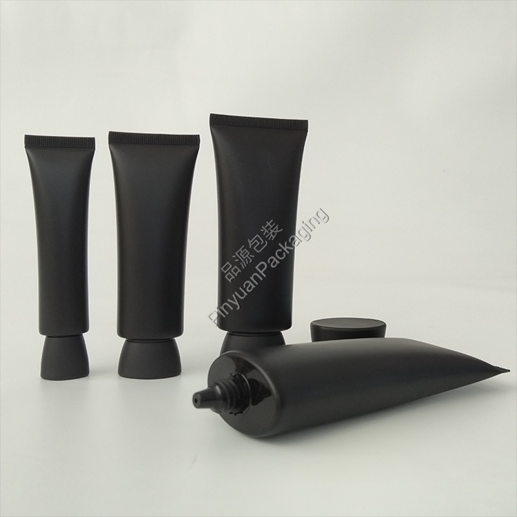 D22/D30/D35/D40 Skincare Lotion Black PE Cosmetic Tube with Bowl-shaped Cap