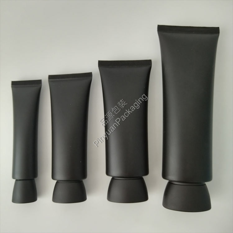 D22/D30/D35/D40 Skincare Lotion Black PE Cosmetic Tube with Bowl-shaped Cap