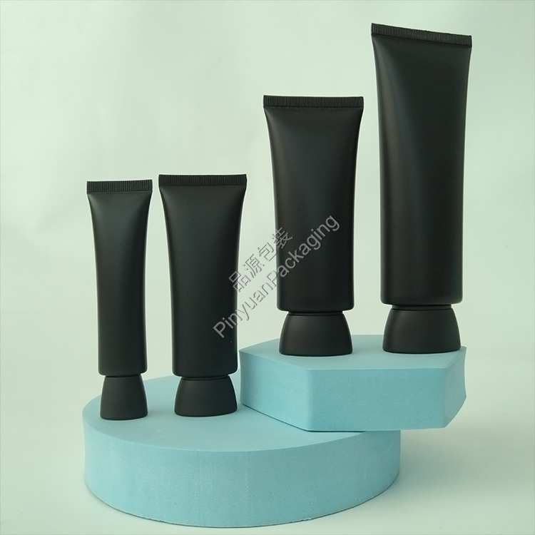 D22/D30/D35/D40 Skincare Lotion Black PE Cosmetic Tube with Bowl-shaped Cap