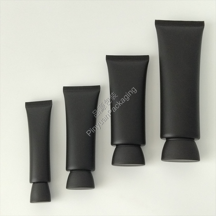 D22/D30/D35/D40 Skincare Lotion Black PE Cosmetic Tube with Bowl-shaped Cap