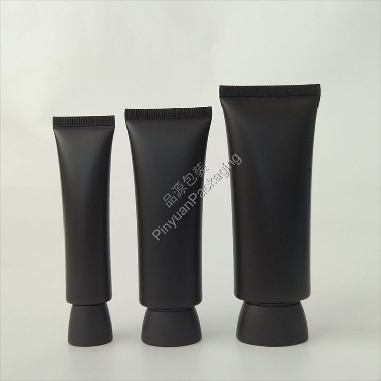 D22/D30/D35/D40 Skincare Lotion Black PE Cosmetic Tube with Bowl-shaped Cap