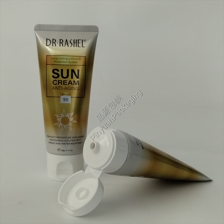 D35 60g Anti-aging Sun Cream ABL Cosmetic Tube with Curved Flip-top Cap