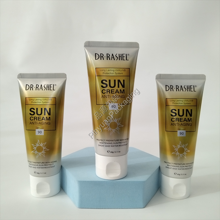 D35 60g Anti-aging Sun Cream ABL Cosmetic Tube with Curved Flip-top Cap