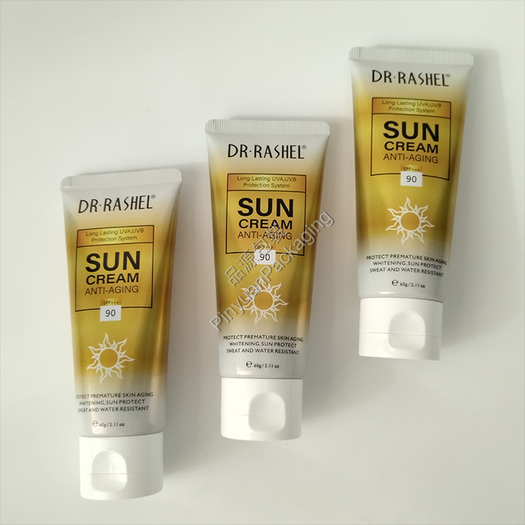 D35 60g Anti-aging Sun Cream ABL Cosmetic Tube with Curved Flip-top Cap