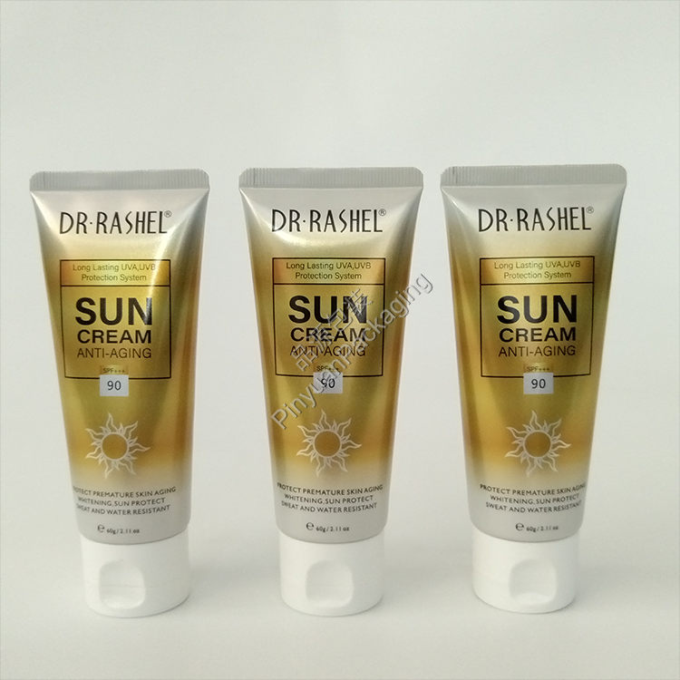 D35 60g Anti-aging Sun Cream ABL Cosmetic Tube with Curved Flip-top Cap