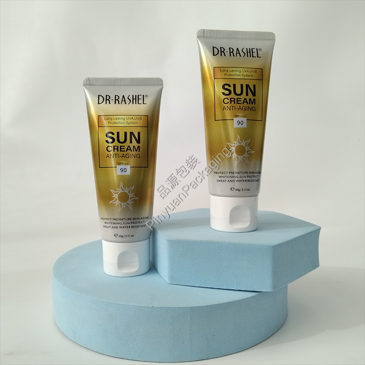 D35 60g Anti-aging Sun Cream ABL Cosmetic Tube with Curved Flip-top Cap