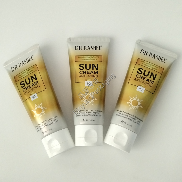 D35 60g Anti-aging Sun Cream ABL Cosmetic Tube with Curved Flip-top Cap