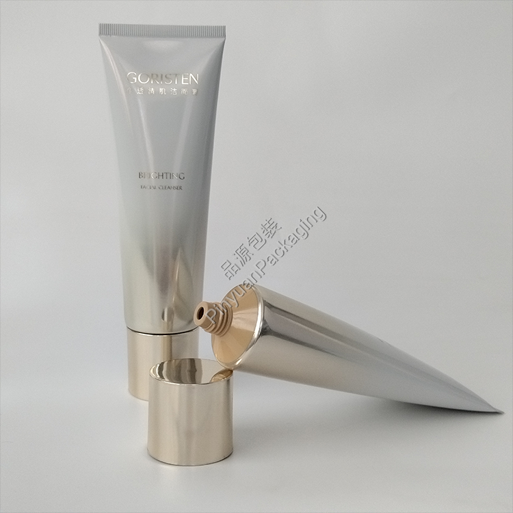 D40 120g Facial Cleanser High-gloss ABL Cosmetic Tube with Gold-plated Cylindrical Cap
