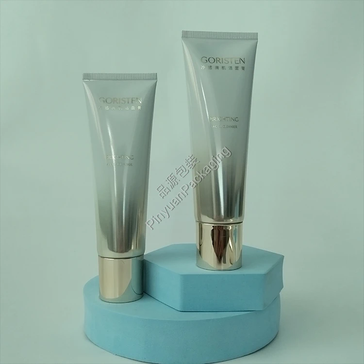 D40 120g Facial Cleanser High-gloss ABL Cosmetic Tube with Gold-plated Cylindrical Cap