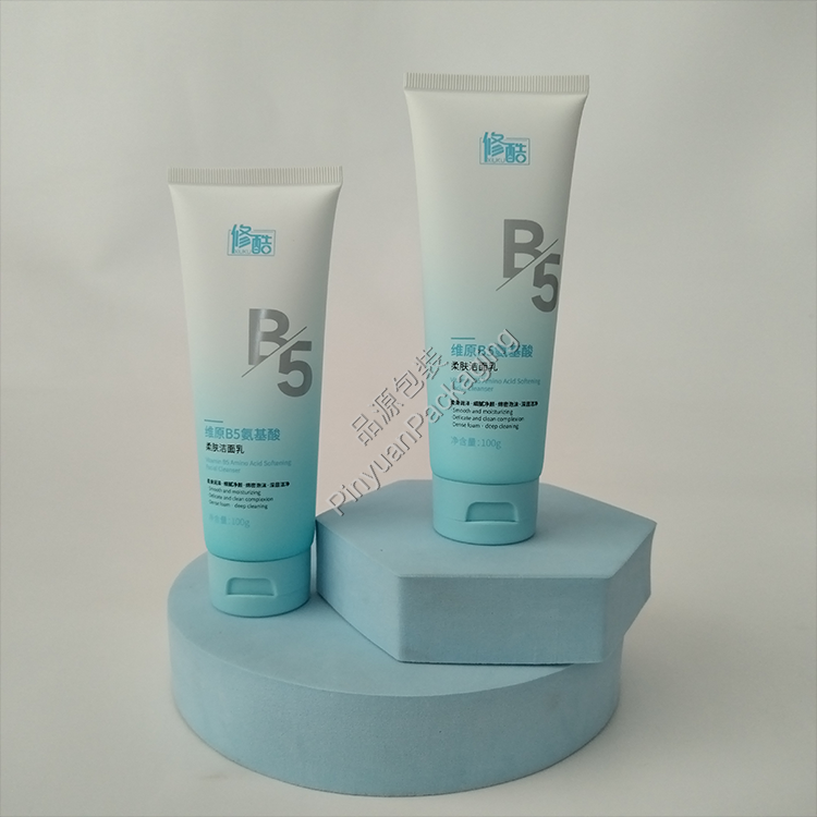 D40 100g Facial Cleanser PE Cosmetic Tube with Blue Flip-top Cap