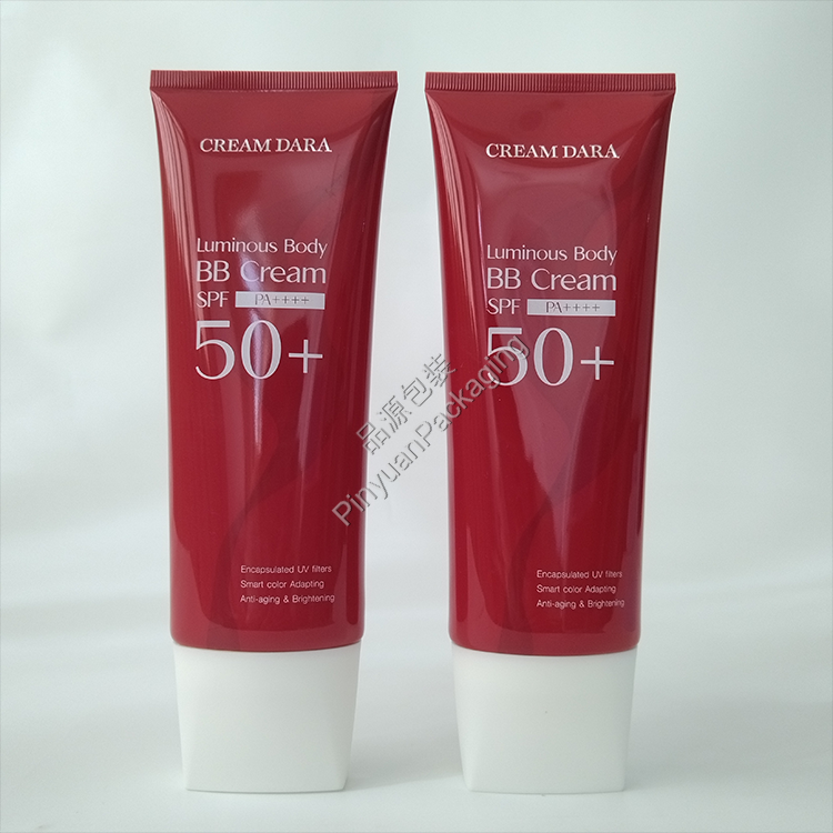 D50 180ml Skincare BB Cream PE Cosmetic Tube with Square & Round Screw Cap