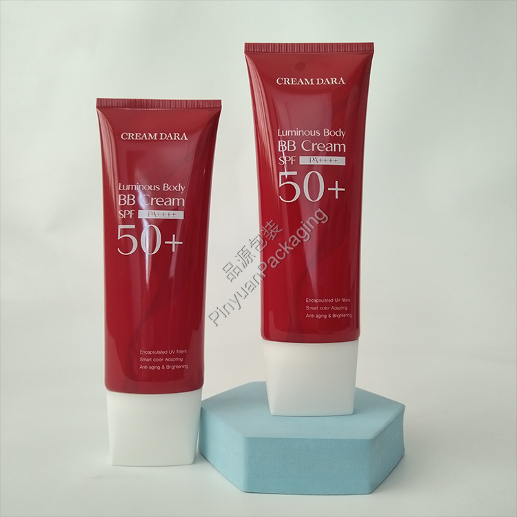 D50 180ml Skincare BB Cream PE Cosmetic Tube with Square & Round Screw Cap