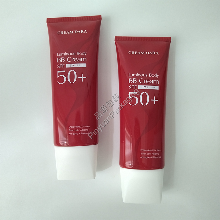 D50 180ml Skincare BB Cream PE Cosmetic Tube with Square & Round Screw Cap