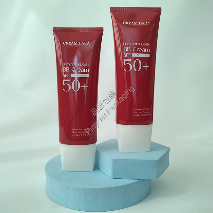 D50 180ml Skincare BB Cream PE Cosmetic Tube with Square & Round Screw Cap