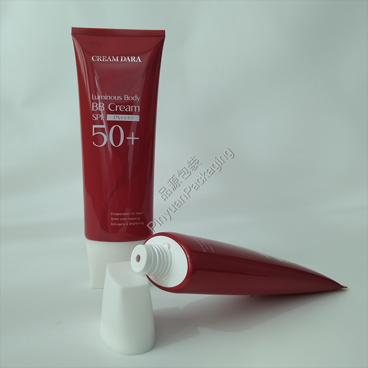 D50 180ml Skincare BB Cream PE Cosmetic Tube with Square & Round Screw Cap
