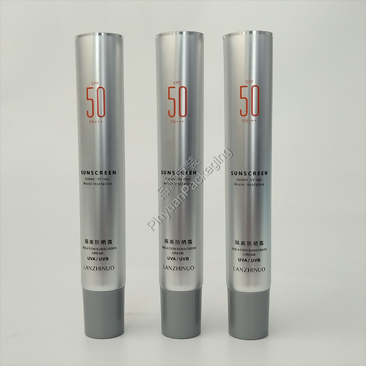 D25 50g Isolation Sunscreen Cream ABL Cosmetic Tube with Grey Single Layer Cylindrical Cap