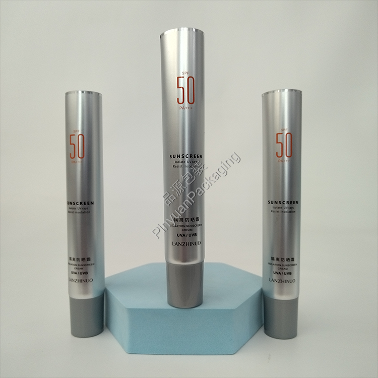 D25 50g Isolation Sunscreen Cream ABL Cosmetic Tube with Grey Single Layer Cylindrical Cap