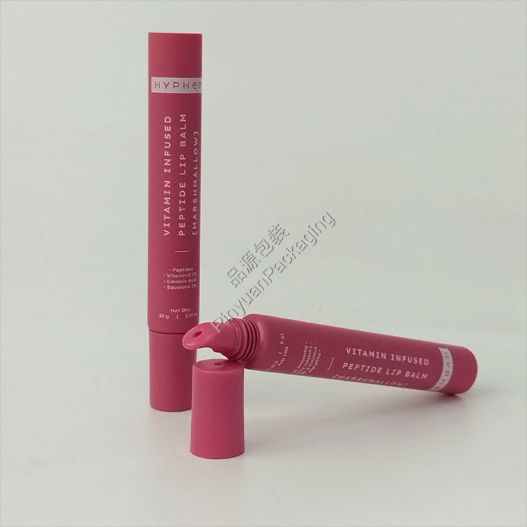 D16 10g Lip Balm Pink PE Cosmetic Tube with Screw Cap