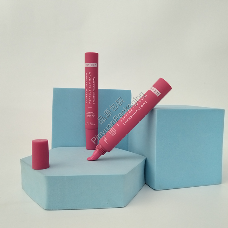 D16 10g Lip Balm Pink PE Cosmetic Tube with Screw Cap