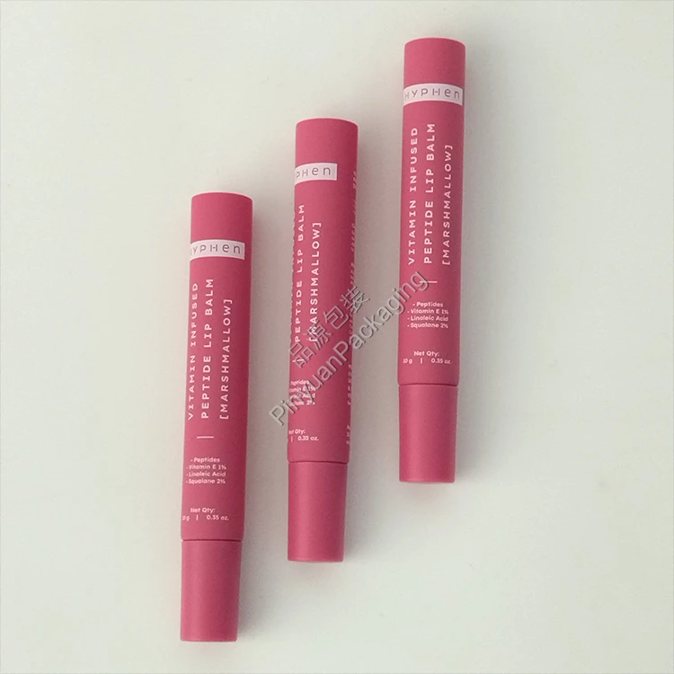 D16 10g Lip Balm Pink PE Cosmetic Tube with Screw Cap