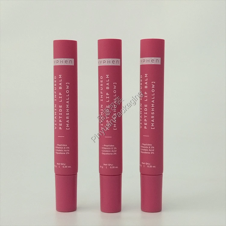 D16 10g Lip Balm Pink PE Cosmetic Tube with Screw Cap