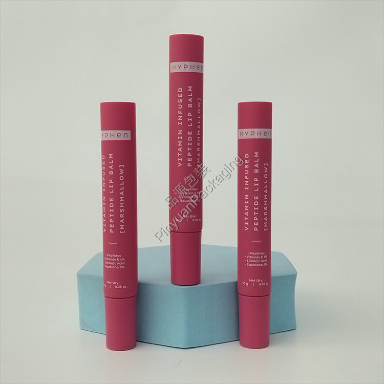 D16 10g Lip Balm Pink PE Cosmetic Tube with Screw Cap