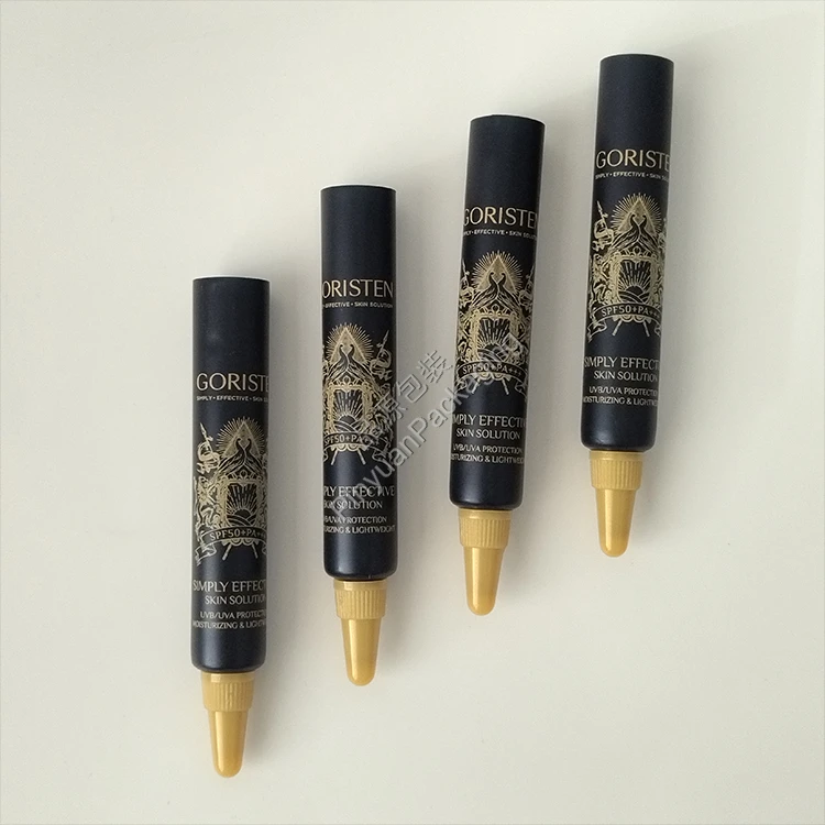 D13 3g Skincare Sunscreen Cream Dark Blue PE Cosmetic Tube with Gold Nozzle Cap