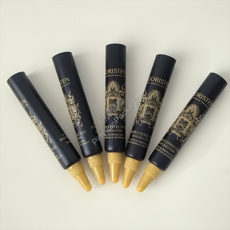 D13 3g Skincare Sunscreen Cream Dark Blue PE Cosmetic Tube with Gold Nozzle Cap