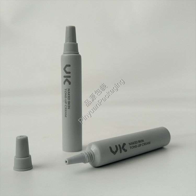 D13 3g Skin Tone-up Cream Grey PE Cosmetic Tube with Nozzle Screw Cap