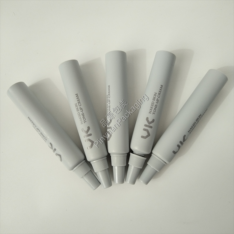 D13 3g Skin Tone-up Cream Grey PE Cosmetic Tube with Nozzle Screw Cap