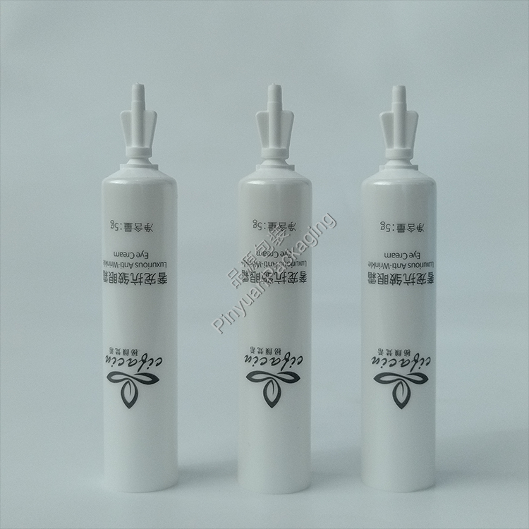 D16 5g Anti-Wrinkle Eye Cream Pearlescent White PE Cosmetic Tube with Snap-off Cap