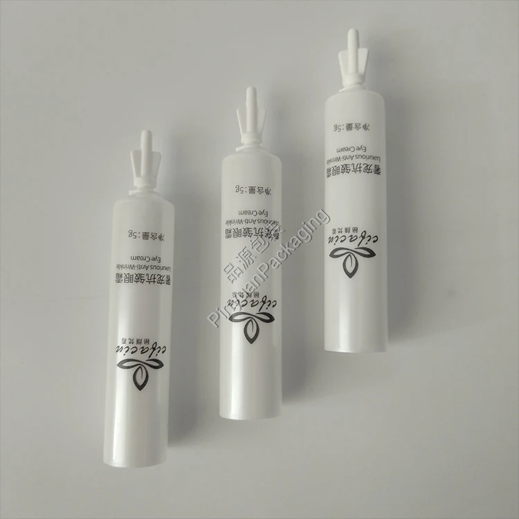 D16 5g Anti-Wrinkle Eye Cream Pearlescent White PE Cosmetic Tube with Snap-off Cap