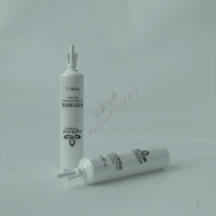 D16 5g Anti-Wrinkle Eye Cream Pearlescent White PE Cosmetic Tube with Snap-off Cap