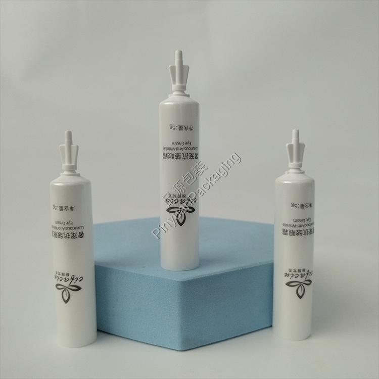 D16 5g Anti-Wrinkle Eye Cream Pearlescent White PE Cosmetic Tube with Snap-off Cap