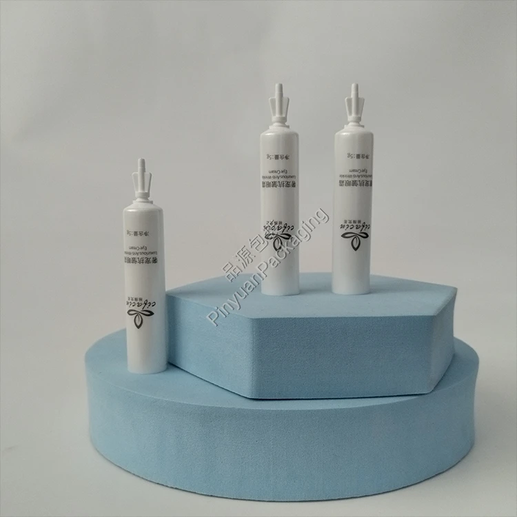 D16 5g Anti-Wrinkle Eye Cream Pearlescent White PE Cosmetic Tube with Snap-off Cap