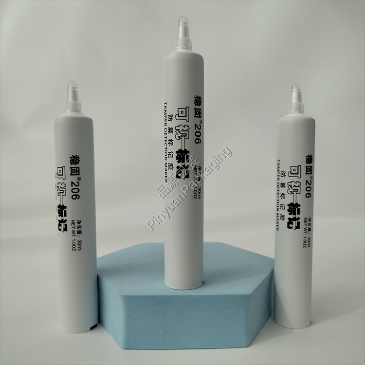 D22 30ml Tamper Detection Maker Adhesive ABL Cosmetic Tube with Transparent Nozzle Cap