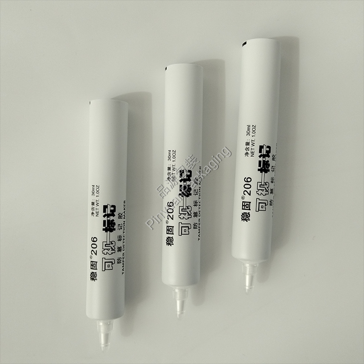 D22 30ml Tamper Detection Maker Adhesive ABL Cosmetic Tube with Transparent Nozzle Cap