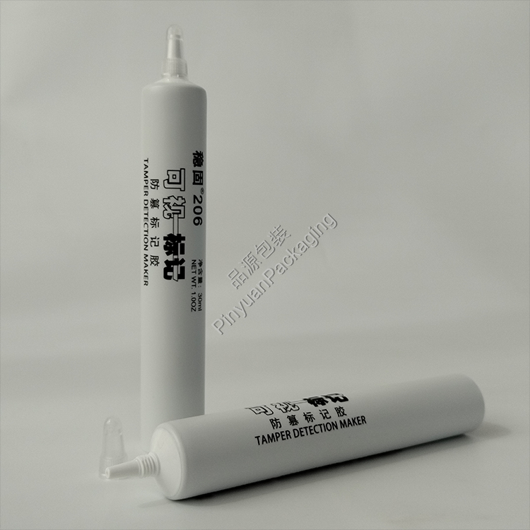 D22 30ml Tamper Detection Maker Adhesive ABL Cosmetic Tube with Transparent Nozzle Cap