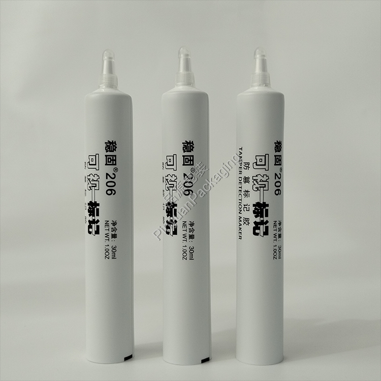 D22 30ml Tamper Detection Maker Adhesive ABL Cosmetic Tube with Transparent Nozzle Cap