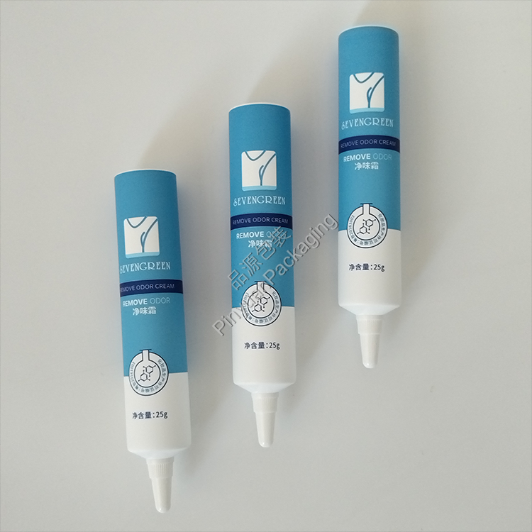D22 25g Remove Odor Cream PE Cosmetic Tube with White Nozzle Cap