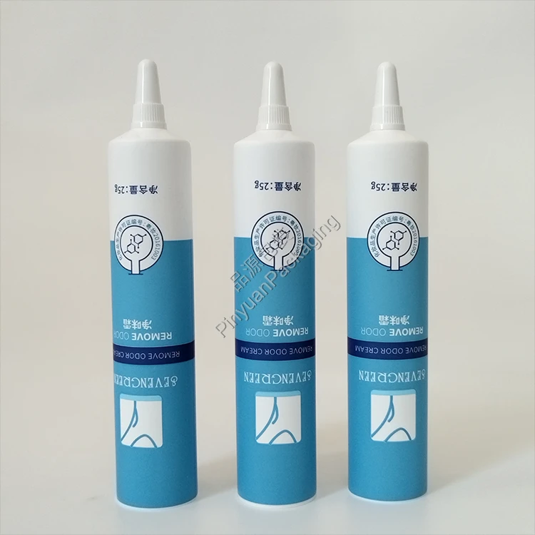 D22 25g Remove Odor Cream PE Cosmetic Tube with White Nozzle Cap