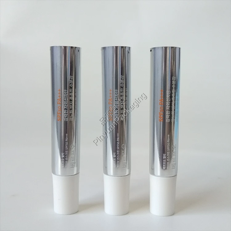 D16 5g Skincare Sunscreen Cream High-gloss ABL Cosmetic Tube with White Cylindrical Cap