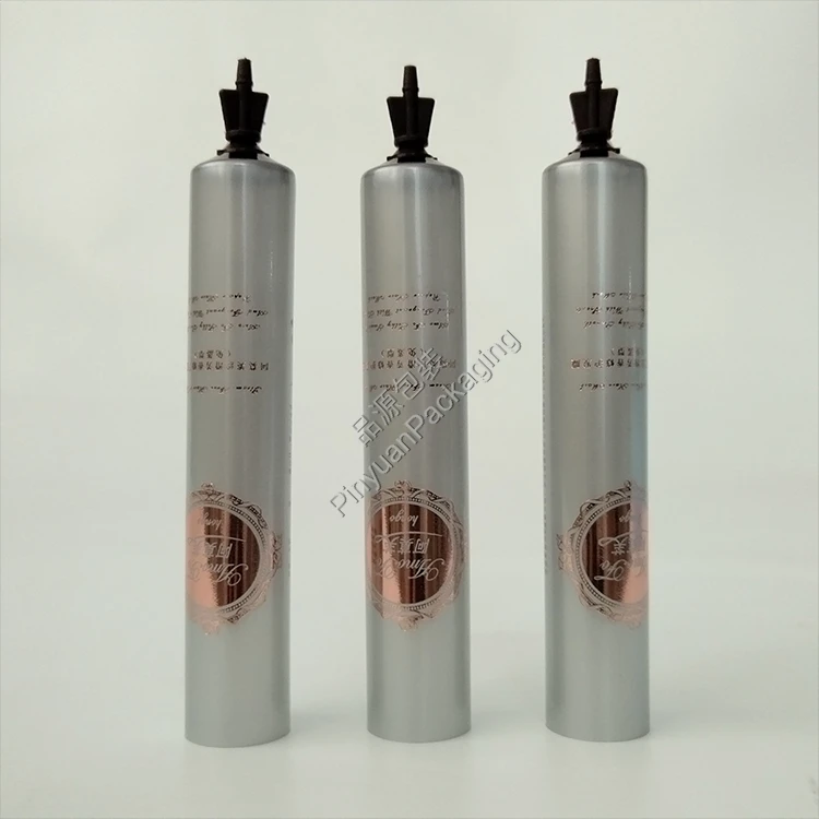 D19 15g Hair Repairing Cream Pearlescent Grey PE Cosmetic Tube with Snap-off Cap