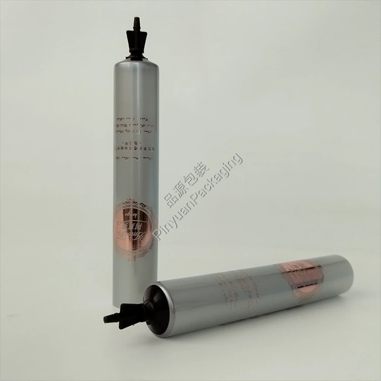 D19 15g Hair Repairing Cream Pearlescent Grey PE Cosmetic Tube with Snap-off Cap