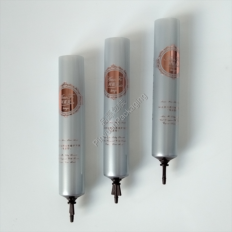 D19 15g Hair Repairing Cream Pearlescent Grey PE Cosmetic Tube with Snap-off Cap